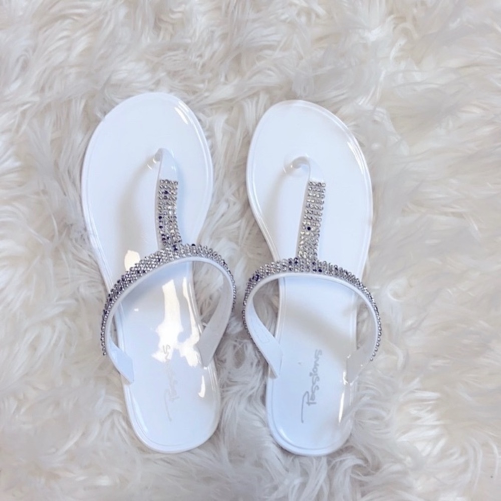 New! White slip on sandles